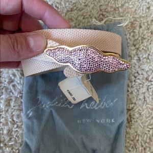 Judith Leiber Pink Crystal Embellished Belt